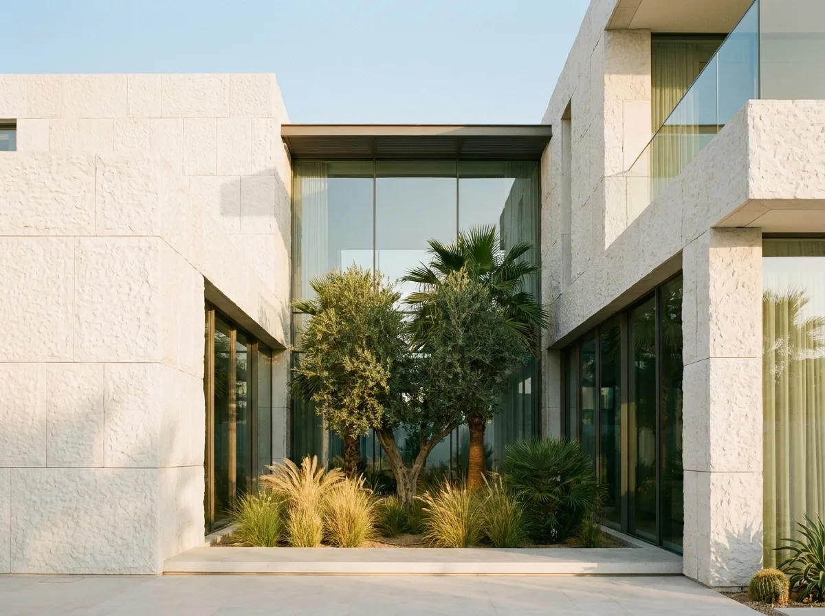 Contemporary villa with landscaped courtyard
